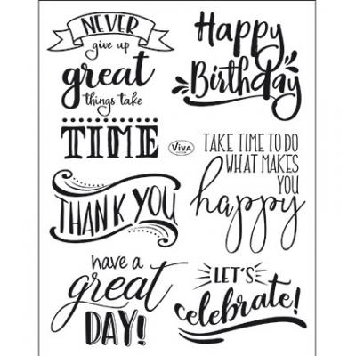 ViVa Clear Stamps - Lettering English